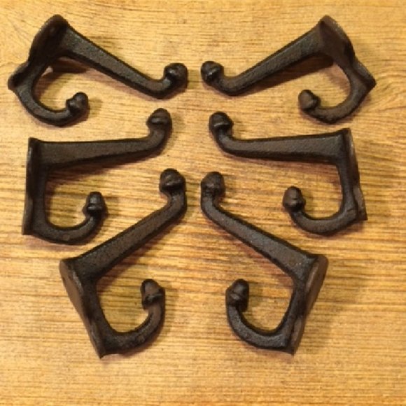 One (1) Cast Iron Black Double Acorn Wall Hooks 3" Deep One (1) 0170-531705 B - Picture 10 of 16